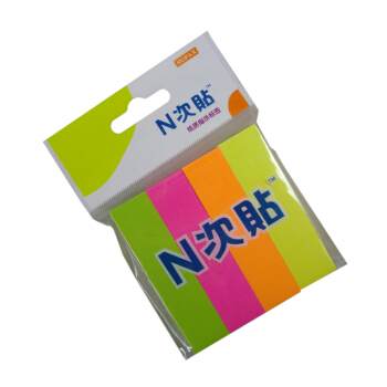 N次贴34029四色荧光色纸质指示标签 76*19mm100页*4色34029(1本)