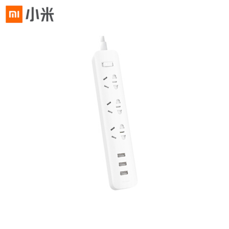小米 3USB接口+3孔位 2A快充 插线板/插排/插座 白色