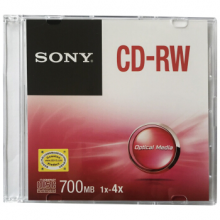 索尼（SONY）CD-RW 光盘/刻录盘 1-4速700MB 单片盒装 可擦写 空白光盘
