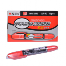 晨光文具MG2110双杰记号笔马克笔油性CD光盘笔勾勒笔大双头双头记号笔粗线大头记号笔油性大头笔速干 红色 