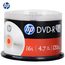 惠普（HP） DVD-R 光盘/刻录盘 空白光盘 16速4.7GB 桶装50片
