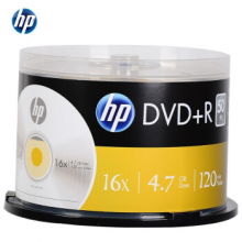 惠普（HP） DVD+R 光盘/刻录盘 16速4.7GB 桶装50片 