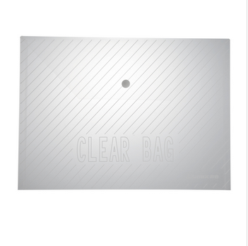 齐心经典条纹透明按扣袋A4（20个/包）C318透明