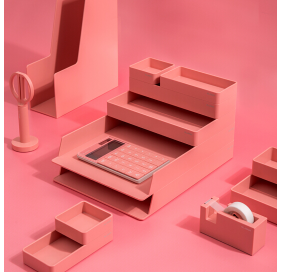 纽赛桌面整理套装浅红NS001
