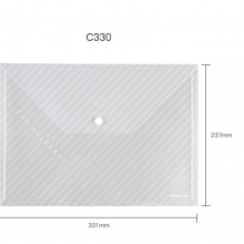 齐心透明按扣式文件袋C330