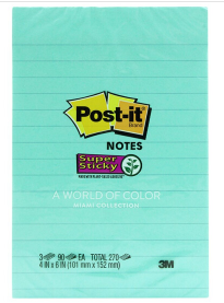 3M狠贴系列混色横线条便条纸(101mm*152mm)660-3SSMIA