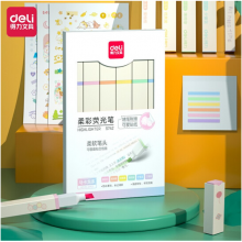 得力方杆荧光笔6支装S742