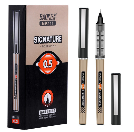 宝克直液式水性签字笔0.5黑色BK111