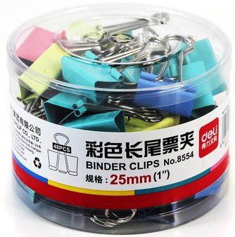 得力(deli)4#彩色长尾夹8554 25mm