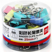 得力(deli)4#彩色长尾夹8554 25mm