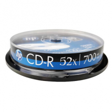 惠普HP 52速 CD-R 700M 空白光盘 cd-r刻录盘 无损音乐车载刻录盘 CD 10片装