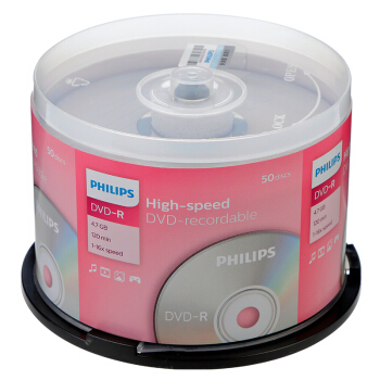 飞利浦（PHILIPS）DVD-R空白光盘/刻录盘  桶装50片 