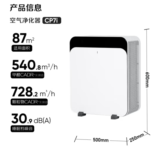 布鲁雅尔（Blueair）空气净化器 CP7i 
