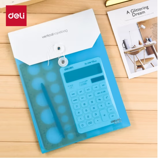 得力（deli）10只装A4彩色PP文件袋 蓝色  5519
