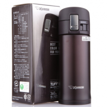 象印保温保冷杯 360ml不锈钢真空户外防漏弹盖直饮水杯子 SM-KB36-TM