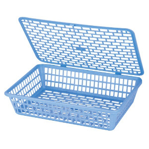 得力塑料带盖公文篮924
