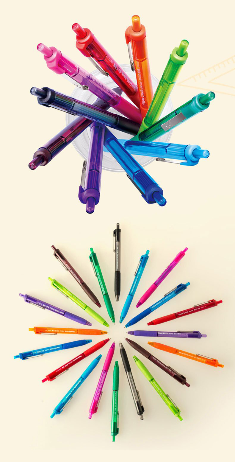 缤乐美(papermate)圆珠笔签字笔进口文具学生经典圆珠笔300rt0.