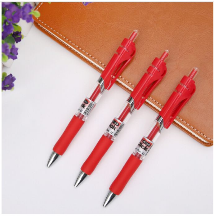 晨光(m&g)k35红色0.5mm经典子弹头中性笔按动签字笔水笔